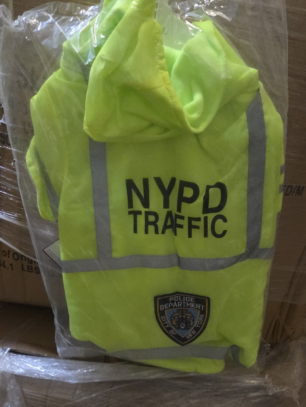 High-Visibility NYPD Traffic Safety Hoodie For dogs - Neon Yellow